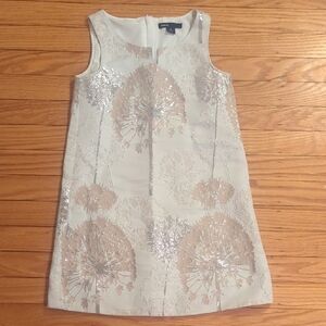 Elegant Cream and Silver Kids Dress